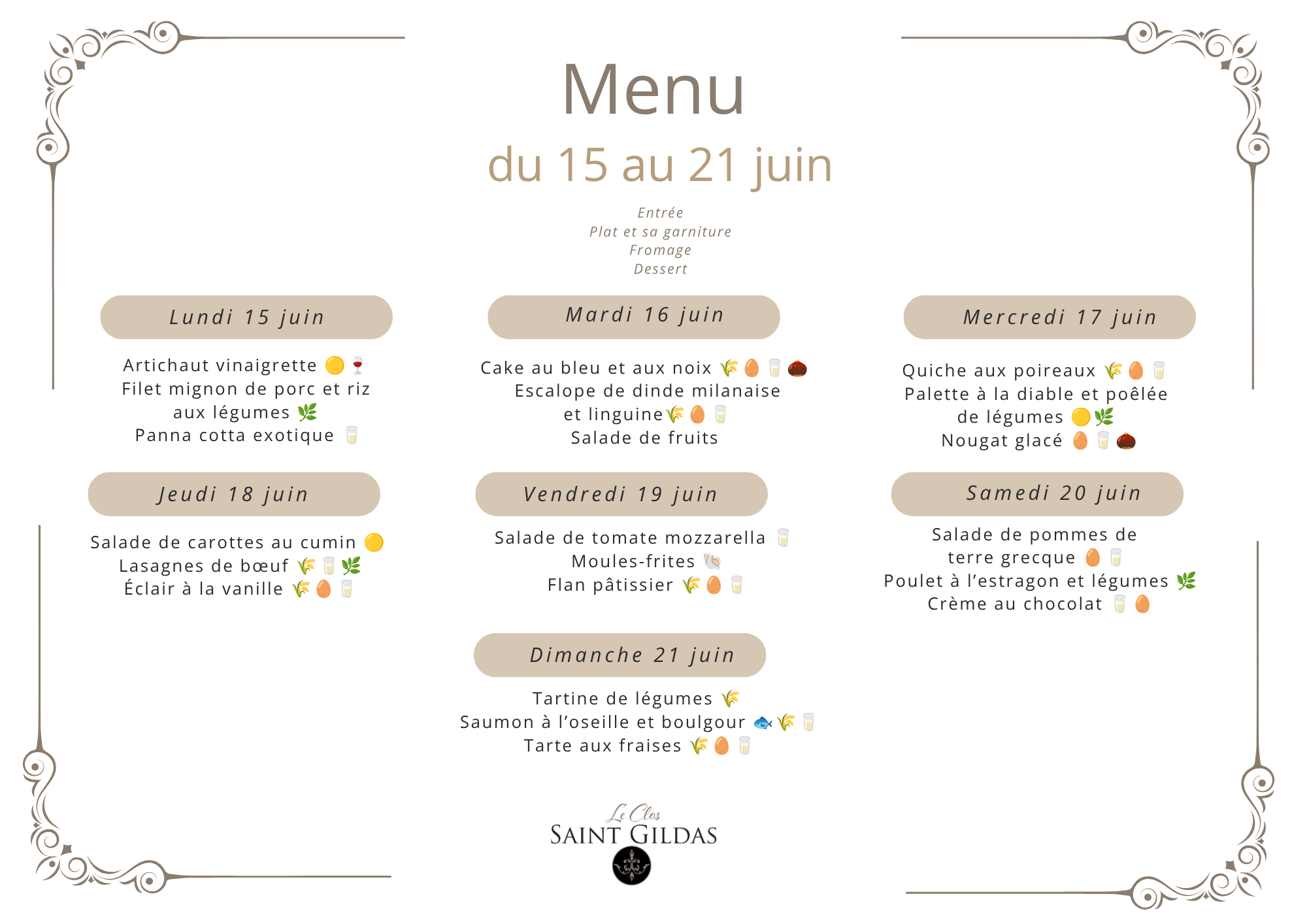 Menu 1506 au 2108 Extérieur